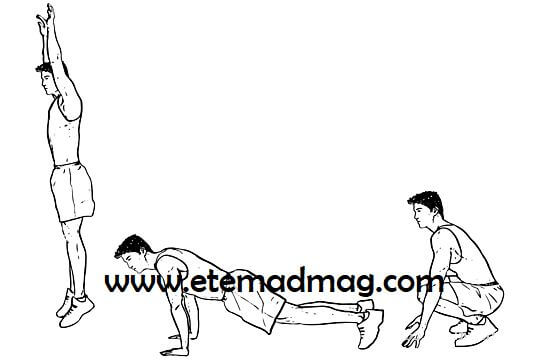 تمرینات بدنسازی مناسب برای بهبود گردش خون و ضربان قلب - حرکت برپی (burpees)