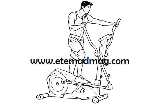 حرکات بدنسازی مناسب سینه و بازو - اسکی فضایی (الپتیکال) (elliptical machine)