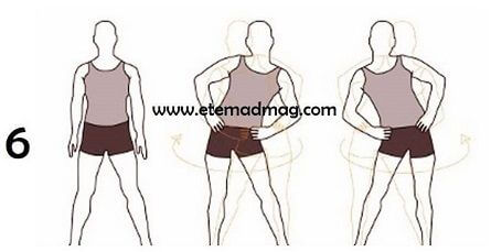 برنامه بدنسازی برای گرم کردن بدن - چرخش لگن (hip rotations)